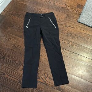 Anatomie Black Stretch Pants with White Logo